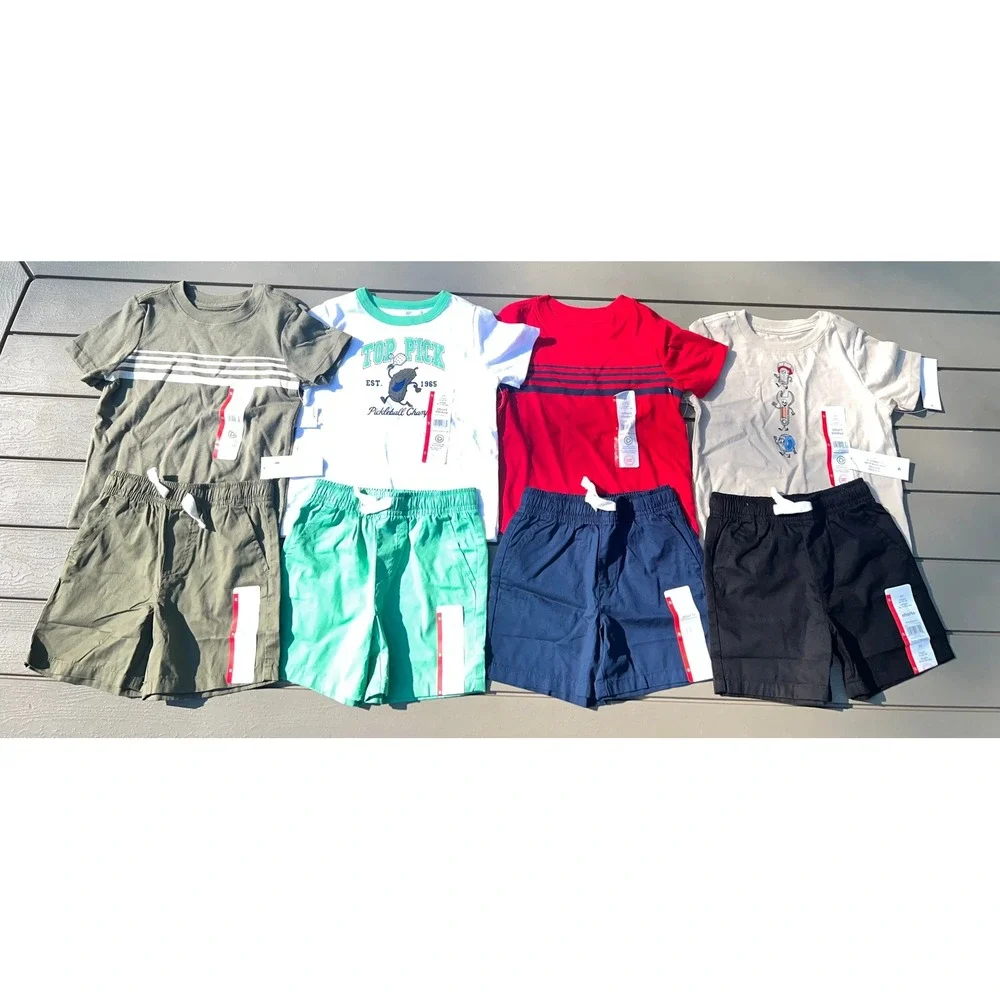 Wonder Nation Toddler Boys 2T Lot 8 Pieces NWT Shorts Graphic T-Shirts Summer